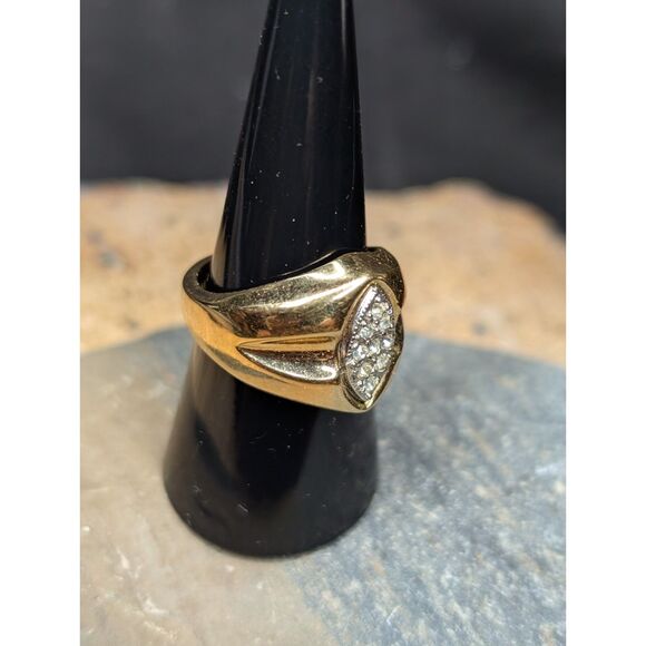 Vintage Men’s Ring – Marquise Cluster – 14K H. G. E.  – Size 8 – Bold Statement - Picture 3 of 5